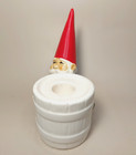 Vintage Ceramic Gnome Santa Elf Christmas Candle Holder Unieboek B v 1979