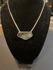 Rare Vintage Sterling Silver Opal Modernist Pendant Necklace