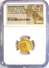 Heraclius Gold Av Semissis Byzantine Coin 610-641 Ad - Certified Ngc Ms  unc 