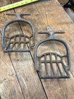 Vintage Antique Pair Buggy Wagon Carriage Steps Cast Iron Rustic Bar Decor