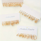 24 Pairs Golden Earrings Set Fashion C-shaped Alloy Earrings For Women s Jewelry