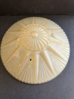 Vintage Art Deco Starburst Frosted Glass Ceiling Light Shade 3 Chain Holes Beige