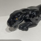 Ceramic Black Panther Animal Statue Stalking Pose Mcm Excellent Vintage