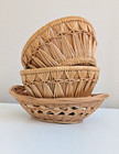 Mini Woven Basket Small Oval Round Wicker Rattan Easter Farmhouse Country Set 3