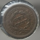 1854 Braided Hair Large Cent Large Date Copper Brown Us Mint Coin  Xf  Detail