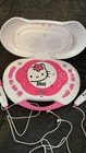 Hello Kitty Karaoke Cd System Pink white Microphone Box Used Tested Working