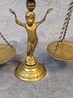 Vintage Brass Balance Scale Small Vintage Figure Angel Cherub Ball Figurine 6   