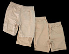 Lands End Boys Shorts Large 14-16 Drawstring Elastic Waist Uniform Khaki 3 Piece