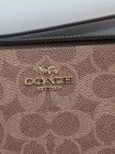 New Coach Large Corner Zip Wristlet In Signature Canvas-gold tan brown Cz277