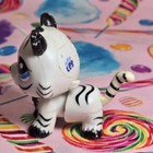 Littlest Pet Shop Lps  2363 Saber Tooth Tiger Blue Eyes Black White Walkables