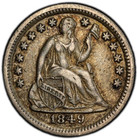 1849 6  9 Over Wide 6  Seated Liberty H10c  Pcgs Xf40 Pq   Original   Toner  new