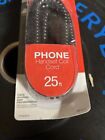 Generic Long Handset Cord Landline Phone Black 25 Ft Glossy Coil Telephone Curly