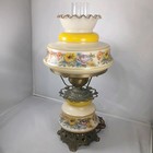 Vintage 3-way Hurricane Parlor Lamp 18 5    Tall Quoizel Inc  1973
