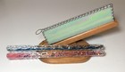 Vintage Stained Slag Glass   Pewter Kaleidoscope W  Stand   Two Glitter Wands