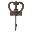 Crown Cross Wall Hook Key Towel Coat Hanger Royal Antique Style Brown Cast Iron