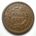 1855 Braided Hair Half Cent Choice Au 