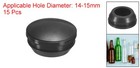15pcs Silicone Plugs Rubber Round Hole Plugs For 14-15mm Hole Black