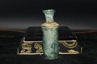 Genuine Ancient Roman Glass Bottle Vessel With Blue Iridescent Patina