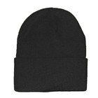 Cuffed Beanie Knit Hat Skull Winter Solid Warm Ski Black Thick Stretchy Unisex