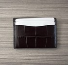 Nwt Coach Slim Croc Embossed Leather Credit Card Case   Wallet Silver   Maple