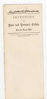 1881 Vermont Tax Inventory Doc John R  Cleaveland  Strafford Vt Signed Mh Brown