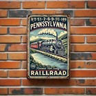 Vintage Pennsylvania Railroad Tin Metal Signs- Retro Train   Scenic Landscap