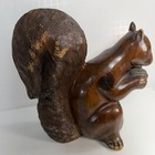 Vintage Oakmont Cc Gift Carved Wood Squirrel Holding Bronze Nut 9 5   By Sarreid
