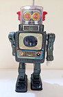 Vintage 1960 s Alps Television Spaceman Battery Operated Tin Robot Works