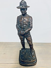 Vintage K b w  Bronze Clad Spanish-american Army Soldier Statue Antique Bookend