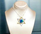 Big Mod Glorious Star Of David Jewish Hebrew Pendant Australian Blue Fire Opal