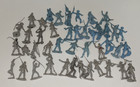 Huge Lot Marx Civil War Blue   Gray  Playset Soldiers Soft Plastic Vtg 1960s 43