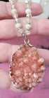 Pink   Coral Tone Jewelry Lot Necklaces Bracelet Rose Pearls Beads Druzy Stone 