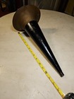Antique Edison Cylinder Phonograph Horn 14  Witches Hat Brass Bell Original 