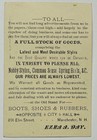 Cute 1880   s Ezra A  Day  Boots Victorian Trade Card Manchester  N H  