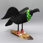 Navajo Folk Art-crow In Red Tennis Shoes By Chandler   Taphina Begaye