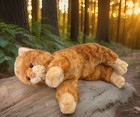 Vintage Plush Cat Russ Berrie Sweet Pea Orange Tabby ginger Realistic Sleeping