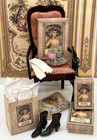 1 12 Vintage Victorian Chair Filled With Items Dollhouse Miniature Furniture