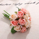12head Artificial Flowers Rose Silk Floral Bridal Wedding Bouquet Home Party Dec