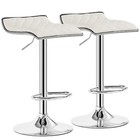 Set Of 2 Leather Swivel Bar Stools Adjustable Kitchen Counter Height Pub Chairs
