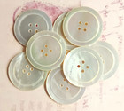 Lovely Set Of 8 Vintage Creamy White Pearl Shell Buttons   Just Under 1-1 4 