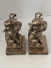 Vintage Antique Gold Dog Bookends decorative Book Ends For Shelves creative Resi