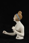Antique 2    Tall Half Doll Or Pin Cushion - Germany - Blue Hair Band  Arms Away