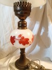 Vintage Rare Beautiful 22  Tall Hurricane Lamp Converted Marble Base