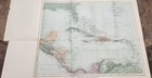 Antique Lithograph Map  1901  Of The West Indies And Central America 