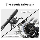 24  Mtb Bike 21 Speed Disc Brake Durable Frame Unisex Commuting Mountain Cycling