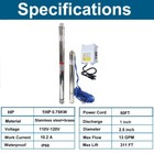 2 5  Od 1hp Deep Well Submersible Pump 110v 13 Gpm 311ft Max 26 Stage 50ft Cord