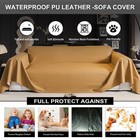 Waterproof Pu Sofa Cover Anti-scratch Slipcover 2 3 4 Seat Large Couch Protector