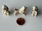 Lot Of 3 Miniature Trinket Poodle Dog  Vintage Figures Plastic Hong Kong