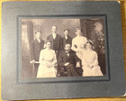 1891 Family Photo Antique 8x10 Mounted Photograph Unknown Location - Americana