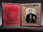 Wonderful Id ed 1 9 Plate Ambrotype Of A Handsome Gentleman - Inside A Full Case